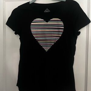 Kids Black Heart Graphic T-Shirt